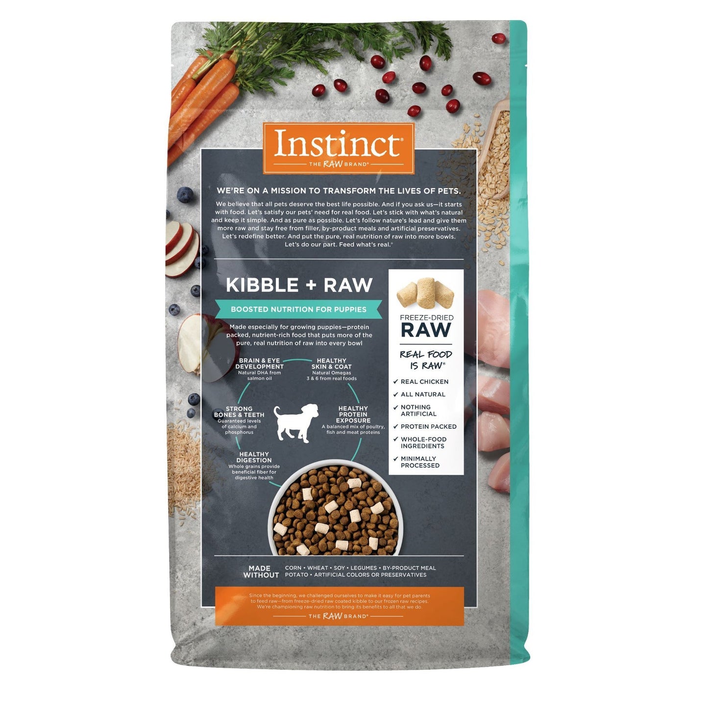 Instinct Raw Boost Para Perros Cachorros de Pollo con Granos y Arroz Integral - 9.07 kg