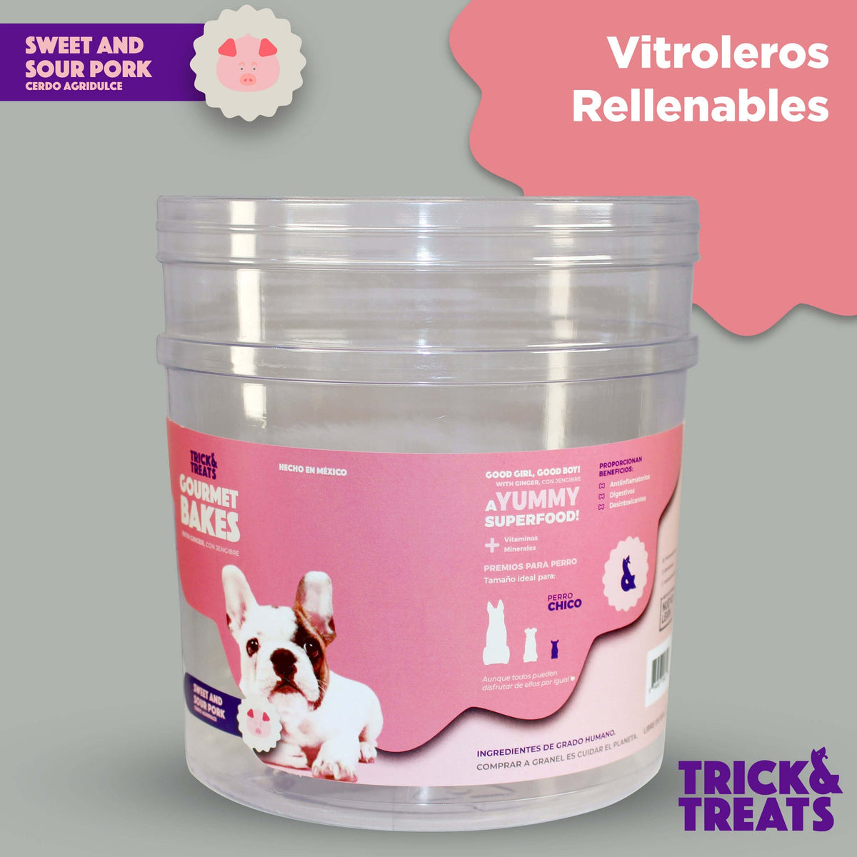 Bote para Galletas Trick & Treats, (No incluye galletas) - Cerdito Agridulce - tienddy.com
