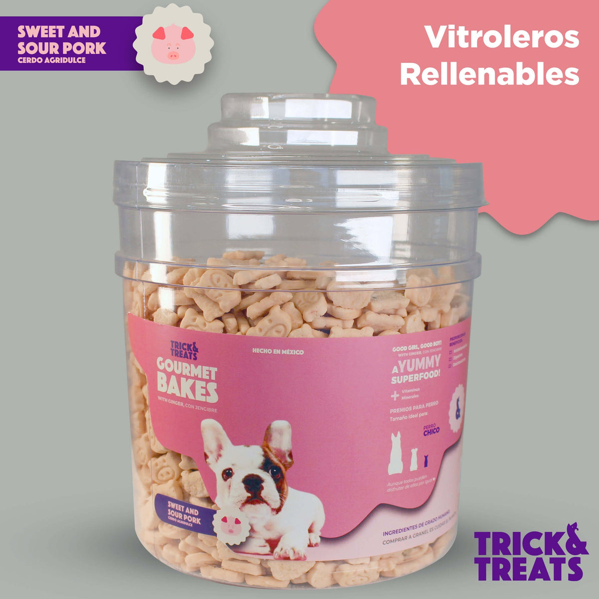 Bote para Galletas Trick & Treats, (No incluye galletas) - Cerdito Agridulce - tienddy.com