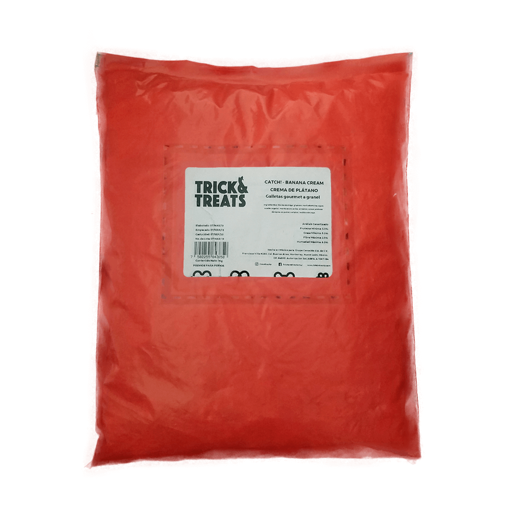 Galleta Gourmet Para Perros Trick & Treats, 1 Kg. - Banana Cream - tienddy.com