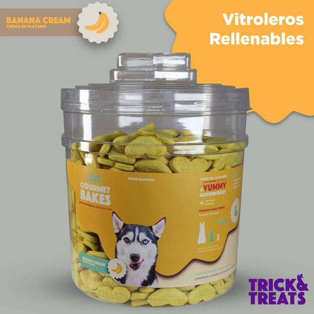 Galleta Gourmet Para Perros Trick & Treats, 1 Kg. - Banana Cream - tienddy.com