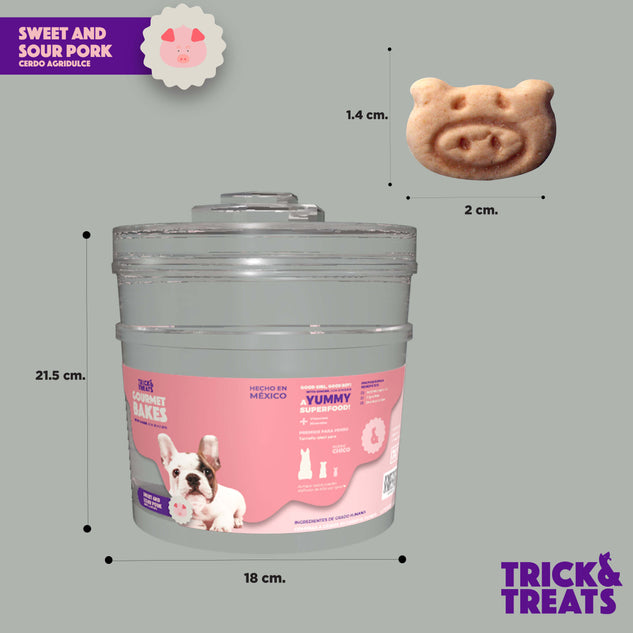 Galleta Gourmet para Perros Trick & Treats, 1 Kg. - Cerdito Agridulce - tienddy.com