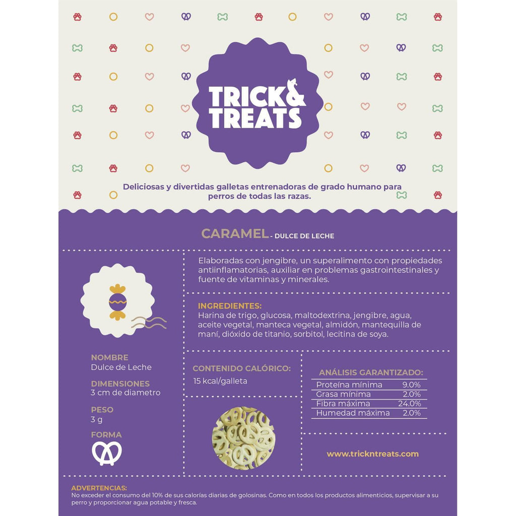 Galleta Gourmet para Perros Trick & Treats, 1 Kg. - Dulce de Leche - tienddy.com