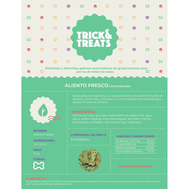 Galleta Gourmet Para Perros Trick & Treats, 1 Kg. - Fresh! Aliento Fresco - tienddy.com