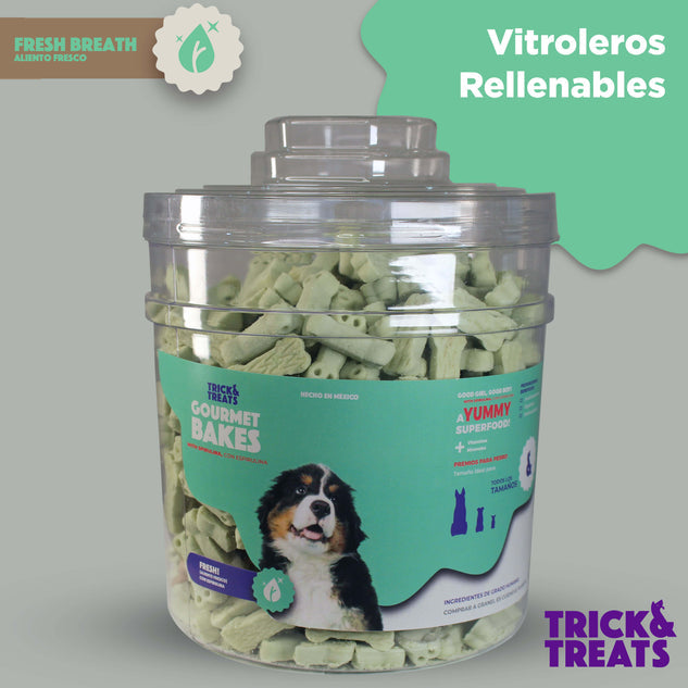 Galleta Gourmet Para Perros Trick & Treats, 1 Kg. - Fresh! Aliento Fresco - tienddy.com