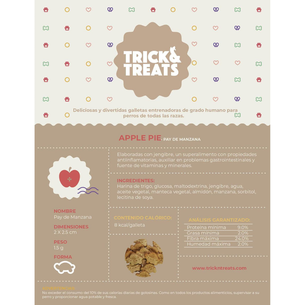 Galleta Gourmet Para Perros Trick & Treats, 1 Kg. - Pay de Manzana - tienddy.com