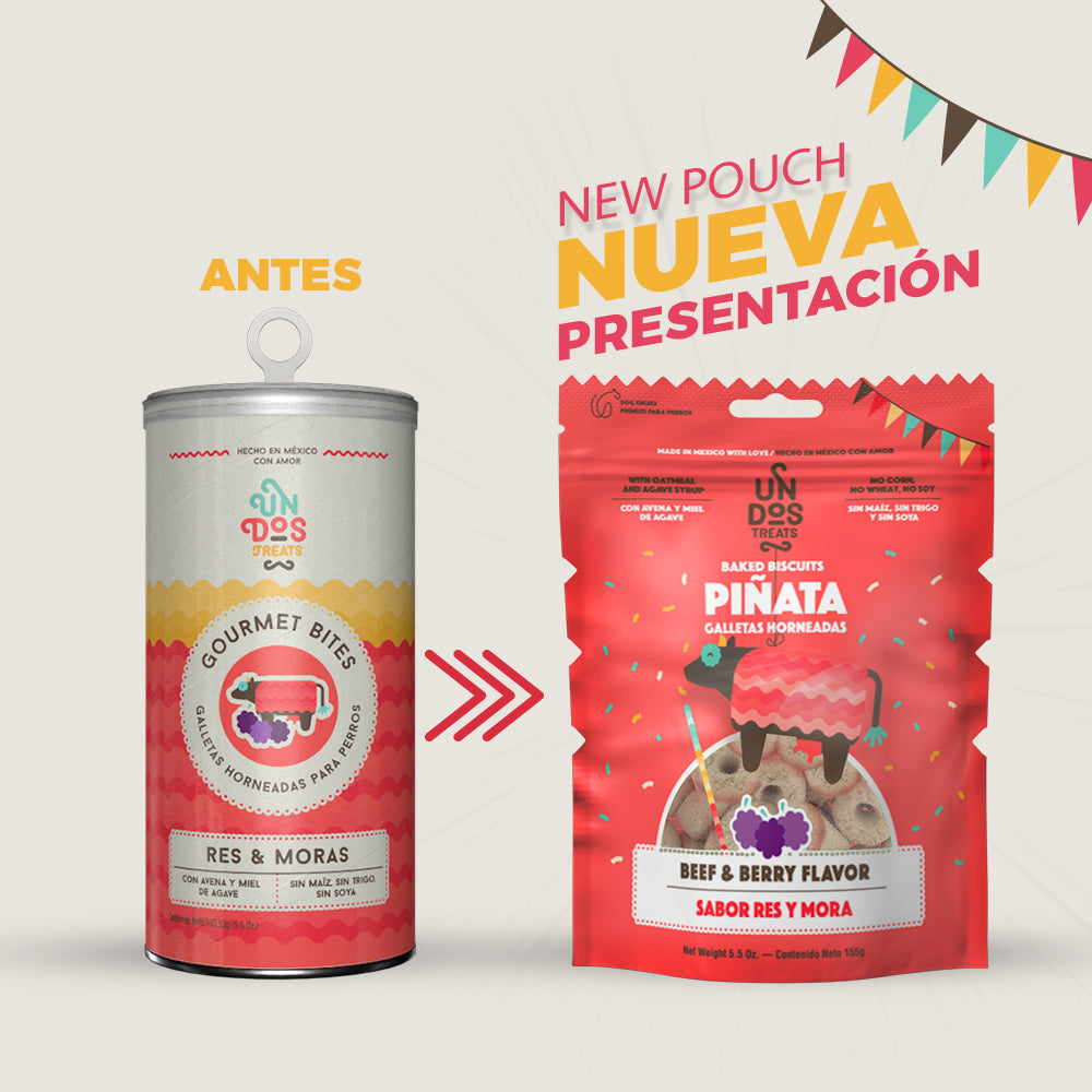 Un dos Treats Baked Biscuits Piñata, Galletas Horneadas - Res y Moras - tienddy.com