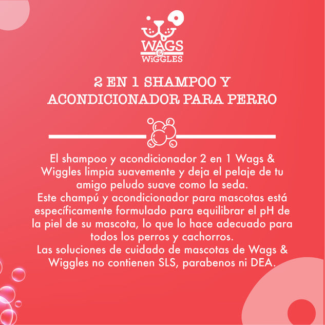 Shampoo y Acondicionador 2 en 1 para perro Wags & Wiggles, Aroma Sandía Fresca, 473 ml. - tienddy.com