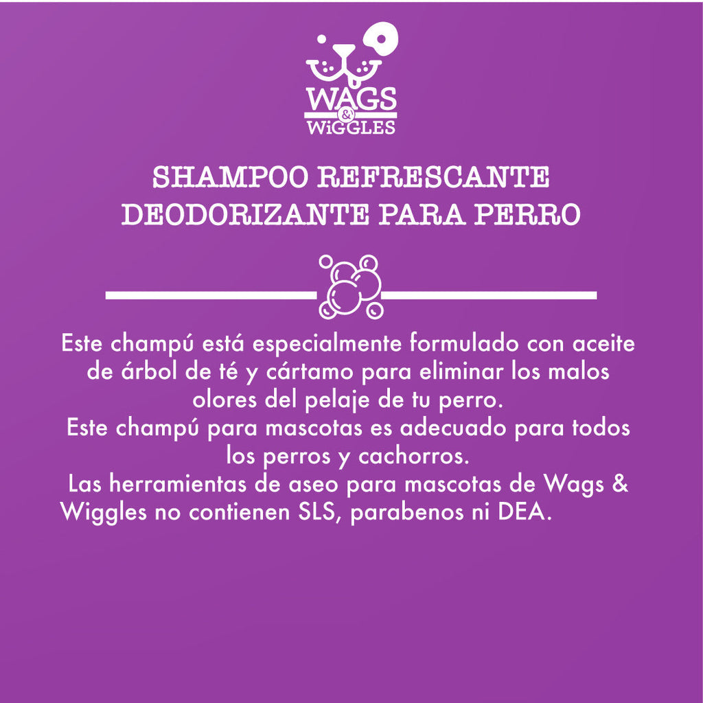 Shampoo Desodorante para perro Wags & Wiggles, Aroma Fresco, 473 ml. - tienddy.com
