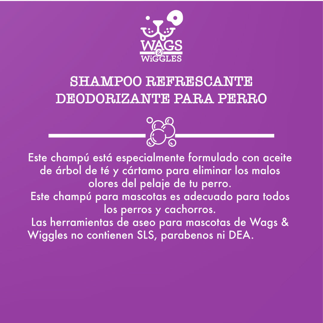 Shampoo Desodorante para perro Wags & Wiggles, Aroma Fresco, 473 ml. - tienddy.com
