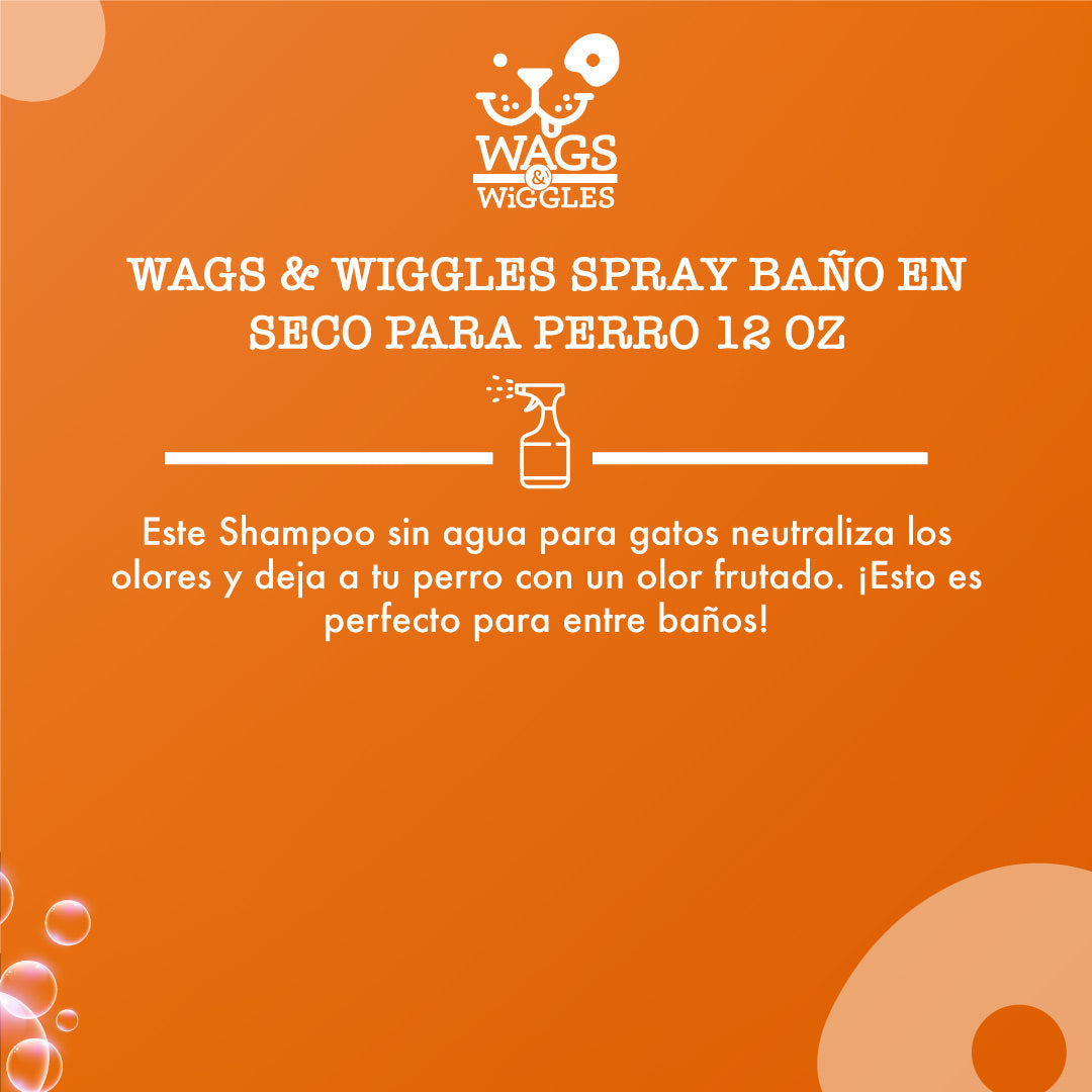Shampoo seco en spray Wags & Wiggles, Aroma Frutado, 355 ml. - Para Perros - tienddy.com